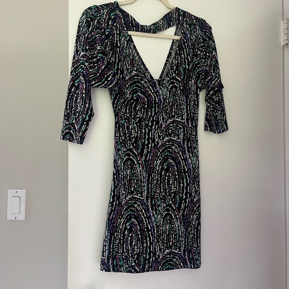 XOXO Black and White Bodycon Dress with Dolman Sleeves